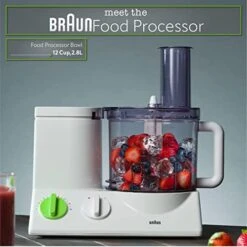 Braun FP3020 12 Cup Food Processor Ultra Quiet Powerful Motor, Includes 7 Attachment Blades + Chopper And Citrus Juicer , Made In Europe With German Engineering -Wilton Shop 415m5phqjWL