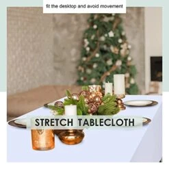 6 Pack Spandex Table Cover Fitted Spandex Tablecloths Stretch Table Cover Stretchy Table Cloth Washable Polyester Table Protector For Folding Rectangle Table, Wedding Party Or Event(White,6 Ft) -Wilton Shop 415rPHXTkVL