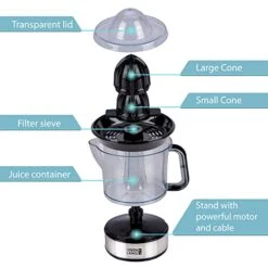 – Electric Juicer Max Juice Yield | Citrus Juicer + 2 Cones 40W | Lemon, Lime, Orange, Fresh Fruit Juice Squeezer Machine | Automatic Lever Press Extractor | Exprimidor De Naranjas Electrico 14 – Electric Juicer Max Juice Yield | Citrus Juicer + 2 Cones 40W | Lemon, Lime, Orange, Fresh Fruit Juice Squeezer Machine | Automatic Lever Press Extractor | Exprimidor De Naranjas Electrico -Wilton Shop 415xTUTEKZL