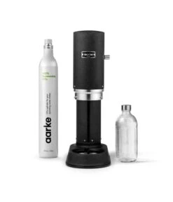 Aarke Carbonator Pro Premium Carbonator/Sparkling & Seltzer Water Maker With Glass Bottle (Matte Black, With CO2 Cylinder)