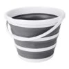 Indoor And Outdoor Collapsible Bucket With Handle, 10 Liters, 2.6 Gallons, Gray And White -Wilton Shop 4165PV8JdZL