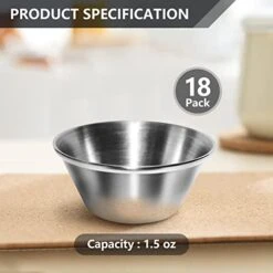 18 Pack Stainless Steel Condiment Sauce Cups Great For Dipping And Portion Cups, 1.5 Oz -Wilton Shop 416KCoHU9hL