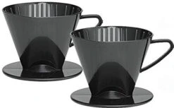 Pour-Over Reusable Coffee Brewing Cone With Gold-Toned Mesh Permanent Coffee Filter, Number 4-Size, Black -Wilton Shop 416dGzCBntL. AC