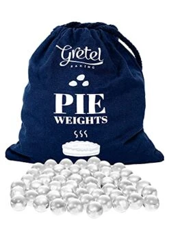 Lass Pie Weights | Dust Free | Heat Safe | Borosilicate Glass | Baking Beans With Drawstring Bag For Blind Baking Pie Crusts | 2.5 Pounds