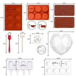 Silicone Chocolate Molds Set,Large Breakable Heart Mold,2.6inch Hot Cocoa Bomb Mold,Round Oreo Molds For Baking,Popsicle Cakesicle Molds,Letter Molds,Great Gift For Summer Vacation,Birthday -Wilton Shop 416jSp5tM2L