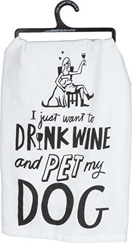 By Kathy 36921 LOL Made You Smile Dish Towel, 28-Inch Square, Drink Wine And Pet My Dog 3 By Kathy 36921 LOL Made You Smile Dish Towel, 28-Inch Square, Drink Wine And Pet My Dog