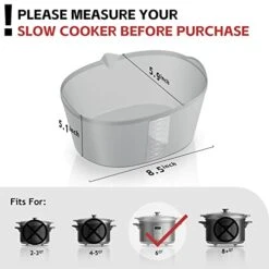 ™, Silicone Crock Pot Liners Reusable Insert, Fit 6QT Oval & Round Slow Cooker Divider Liner, Premium Food-Safe Silicone (Grey) -Wilton Shop 4174zlrDTiL