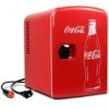 Coca-Cola Classic Coke Bottle 4L Mini Fridge W/ 12V DC And 110V AC Cords, 6 Can Portable Cooler, Personal Travel Refrigerator, Red & Coca-Cola Tumbler, Red, 12 Ounces, 84-843 -Wilton Shop 417DMtcl3hL