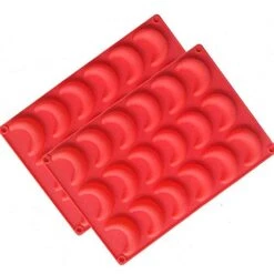 18 Cavity Moon Silicone Mold For Cake Chocolate Ice Tray Panna Cotta Pudding Jelly Candy Baking Mold (pack2)