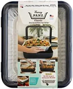 Classic, Dress Up & Protect Your Foil Pan, Made In USA, Fits Half Size Foil Pans. Foil Pan & Serving Spoon Included. Hot Or Cold Food. Stackable For Easy Travel. BPA Free (Hot Pink) -Wilton Shop 417M7KSAoL. AC