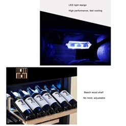 ATAAY Wine Cooler Refrigerators 34 Bottle Fast Cooling Low Noise And No Fog Wine Fridge With Compressor Stainless Steel Digital Temperature Control Screen Built-in Or Freestanding -Wilton Shop 417SWa1MwRL