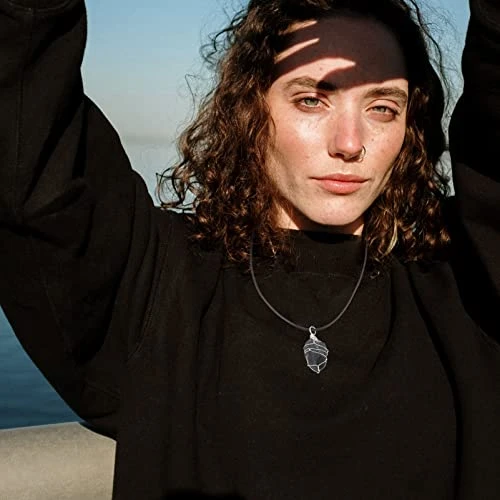 Black Tourmaline Crystal Pendant: Braided Obsidian Crystal Healing Chakra Pendant Gemstone Necklaces Pendants Spiritual Jewelry For Women Girls 9 Black Tourmaline Crystal Pendant: Braided Obsidian Crystal Healing Chakra Pendant Gemstone Necklaces Pendants Spiritual Jewelry For Women Girls - Image 7