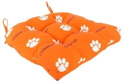 COLLEGE COVERS MfySeat College Indoor/Outdoor Seat Patio D Cushion, 20" X 20", Clemson Tigers