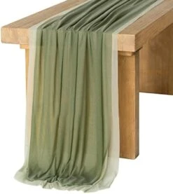 Sage Green & Campsite Chiffon Like Table Runner 30" X 120" (Set Of 2) For Sweetheart Table Wedding Party Bridal Shower Decoration -Wilton Shop 417ZR521BZL. AC