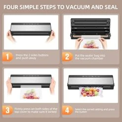 Vacuum Sealer Machine For Food Saver, 6-in-1 Full Automatic Food Sealer With Built-in Cutter &Vacuum Sealers Bags, Air Sealing Dry/Moist/External Vacuum System Modes For All Saving Needs Starter Kit -Wilton Shop 417e6eQoIsL