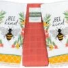 Serafina Home Colorful Bee Kind Kitchen Dish Towels 3 Pc.: Spring Flower Wreath Of Daisies And Roses With Bumblebee (Be Kind Towels) -Wilton Shop 417jb1CjfL. AC