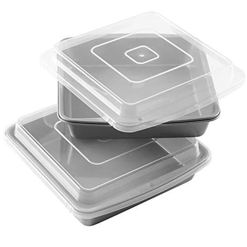 Wilton Recipe Right Non-Stick 9-Inch Square Baking Pan With Lid, Set Of 2 3 Wilton Recipe Right Non-Stick 9-Inch Square Baking Pan With Lid, Set Of 2