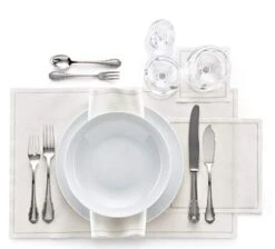 Linen Reusable Luncheon Napkins 7.9x7.9 In (20 Napkins, Cream)