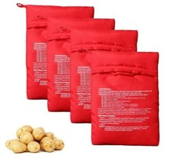 XINGZI Microwave Potato Cooker Bag 4PCS Reusable And Washable Express Saving Time Baking Fabric Pouch Bag For Any Type Of Potatoes Express Bake Perfect Potatoes Just In 4 Minutes