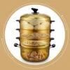 Multi-Function Electric Steamer Golden Thick Three-Layer Steel 30cm Diameter -Wilton Shop 4187GvKVuxL
