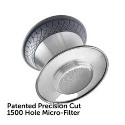 - BLOOM Pour Over Coffee Brewing Kit - Durable Thermal Brushed Stainless Steel Sleeve, Dual Filter Mode With Patented Micro-Filter, Premium Borosilicate Glass Carafe, Stainless Steel Measuring Scoop And 50 Paper Filters -Wilton Shop 4189W6M92YL