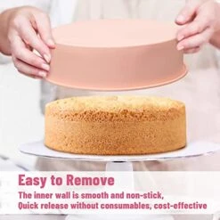 Round Cake Pans - Silicone Mold Baking Set Of 4, Nonstick Quick Release Bakeware Pan For Cheesecake, Rainbow Cakes And Chocolate Cakes - 4" 6" 8" 9" Dishwasher Safe -Wilton Shop 418FnGapgBL