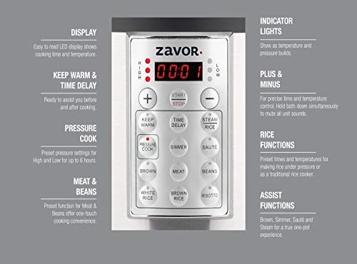 Zavor Select 6 Quart Electric Pressure Cooker And Rice Cooker With Non-stick Inner Cooking Pot And Brushed Stainless Steel Finish (ZSESE01) 4 Zavor Select 6 Quart Electric Pressure Cooker And Rice Cooker With Non-stick Inner Cooking Pot And Brushed Stainless Steel Finish (ZSESE01) - Image 2