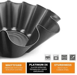 9 Inch Large Heavy Duty Non-Stick Fluted Tortilla Shell Pans, Heat Resistant Flower Baking Molds,Brioche Molds (2 Pcs) 8 9 Inch Large Heavy Duty Non-Stick Fluted Tortilla Shell Pans, Heat Resistant Flower Baking Molds,Brioche Molds (2 Pcs) -Wilton Shop 418KIVzR06S