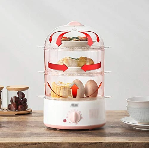 KAOROU Household Small Electric Steamer, Multi-function Three-layer Steamed Buns, Multilayer Transparent Electric Steamer, Mini Small Steamer 4 KAOROU Household Small Electric Steamer, Multi-function Three-layer Steamed Buns, Multilayer Transparent Electric Steamer, Mini Small Steamer - Image 2