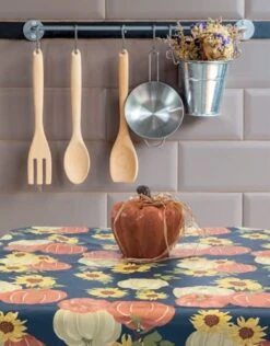 Autumn Thanksgiving Fall Flannel Backed Vinyl Tablecloth: Harvest Designs Of Colorful Pumpkins And Sunflowers On Blue (Fall Collage, 52" X 70" Inch) 20 Autumn Thanksgiving Fall Flannel Backed Vinyl Tablecloth: Harvest Designs Of Colorful Pumpkins And Sunflowers On Blue (Fall Collage, 52" X 70" Inch) -Wilton Shop 418Vnh1Vx0L