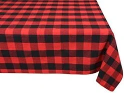 100% Cotton Checkered Buffalo Tablecloth - Washable Table Cover Perfect For Any Occasion Indoors Or Outdoors Red And White 52 X 52 -Wilton Shop 418YAMIAlL. AC
