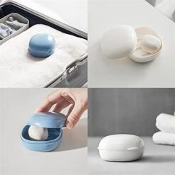 Drainage Soap Box Soap Box Plastic Portable Cases Travel Solid Holder Eco-Friendly Soap Dish Soap Container Bathroom Products (Color : Blue) -Wilton Shop 418a7OELpSL
