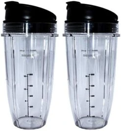 Blendin 24oz Large Tall Cup With Sip N Seal Lid Replacement Jar, Compatible With Nutri Ninja Auto IQ & Duo Blenders - Premium Blender Replacement Cups - Cup Diameter Is 4" (2 Pack) -Wilton Shop 418e1YEm6iL. AC
