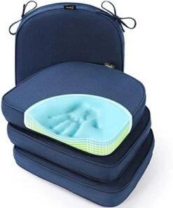 Gel Memory Foam Chair Cushions, FadeShield Water-, Stain-Resistant Durable Reversible Seat Cushion Pads With Ties For Indoor/Outdoor Kitchen Dining Office, 17"x16", Set Of 2, Heather Indigo 23 Gel Memory Foam Chair Cushions, FadeShield Water-, Stain-Resistant Durable Reversible Seat Cushion Pads With Ties For Indoor/Outdoor Kitchen Dining Office, 17"x16", Set Of 2, Heather Indigo -Wilton Shop 418gfcIa uL. AC