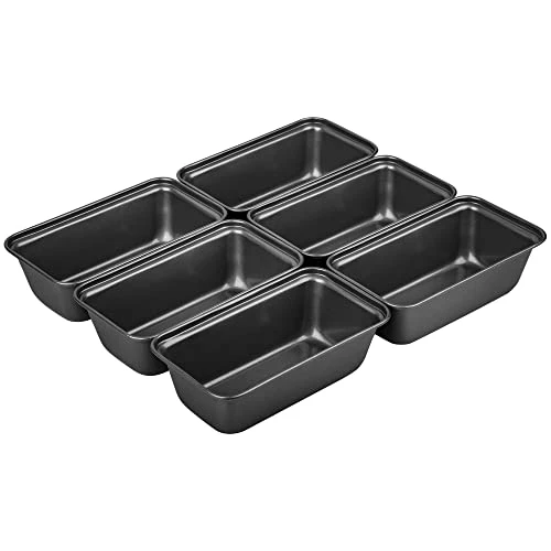 6 Pack Mini Loaf Pans, Non-Stick Baking Bread Pan, Carbon Steel Bakeware 3 6 Pack Mini Loaf Pans, Non-Stick Baking Bread Pan, Carbon Steel Bakeware