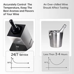 Wine Chiller Electric,Cobalance Wine Chillers Bucket For 750ml Red & White Wine Or Some Champagne,Stainless Steel Single Bottle Iceless Wine Cooler,Kitchen Bar RV Wine Accessory,Gift For Wine Lovers -Wilton Shop 418jjp0A1bL