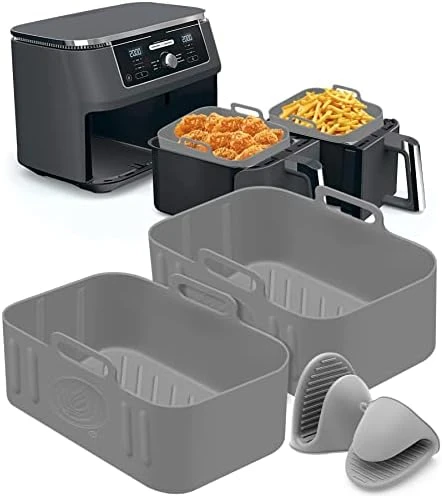 2 Packs Air Fryer Silicone Pot For Ninja Foodi Dual DZ201 DZ401, Food Grade Reusable Non Stick Replacement Silicone Air Fryer Liner Basket Bowl Accessories For Ninja 8 QT Air Fryer, Dishwasher Safe 11 2 Packs Air Fryer Silicone Pot For Ninja Foodi Dual DZ201 DZ401, Food Grade Reusable Non Stick Replacement Silicone Air Fryer Liner Basket Bowl Accessories For Ninja 8 QT Air Fryer, Dishwasher Safe - Image 9