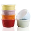 Ramekins 6oz Oven Safe,Creme Brulee Ramekins And Souffle Dishes,Porcelain Ramekin Baking Bowls,Dipping Sauce Dish.Pudding Cups,Set Of 6,Colorful. (Colorful) -Wilton Shop 418nNQyOfXL