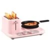 WOCOYOMBJ Bread Maker Electric 3 In 1 Breakfast Maker Household Steamed Egg Porridge Toast 3 In 1 Breakfast Machine 2 Slice Bread Toaster (Color : Pink) -Wilton Shop 418r7JxkgVL