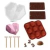 Heart Silicone Molds Set Includes 1x Breakable Heart Mold,4x Wood Hammers,2x Number And Letter Molds, 2x Hot Chocolate Bomb Molds. (9 Sets) -Wilton Shop 418u5MlIPQL