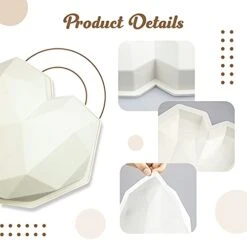 Heart Chocolate Mold, 7.8" Big Breakable Diamond Heart Silicone Cake Mould, Love Shape Maker Baking Tool For Chocolate Mousse Dessert Candy, Good Gifts For Birthday, Valentines Day, Oven Safe 20 Heart Chocolate Mold, 7.8" Big Breakable Diamond Heart Silicone Cake Mould, Love Shape Maker Baking Tool For Chocolate Mousse Dessert Candy, Good Gifts For Birthday, Valentines Day, Oven Safe -Wilton Shop 418v9ROIEsS