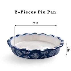  Pie Pan Ceramic Pie Dish Blue Pie Plate Porcelain Deep Dish Pie Pan Non-Stick Pie Pans -Wilton Shop 418vC6zdXZL