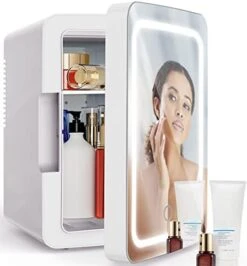 6L Cooler And Warmer Mini Fridge With LED Lighted Mirror, Mother Day Gifts, Portable Mini Fridge For Skincare, Makeup, Beauty Products – Bedroom Vanity With Lighted Glass -Wilton Shop 418vfuNcP3L. AC