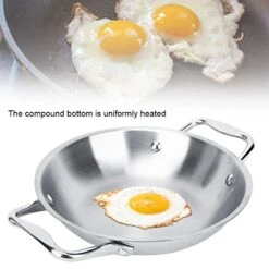 Frying Pan Stainless Steel Pot With Handle Kitchen Tool Suitable For Home Restaurant -Wilton Shop 418waQhldSL