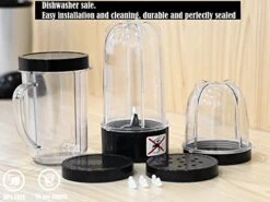 11 PCS Blender Replacement Parts Cross Blade 16OZ Replacement Cup With Handle,12OZ Short Cup With Lip Ring And Stay-Fresh Lid Replacement Cups Compatible With Magic Bullet Blender Cups MB1001 Series -Wilton Shop 418xyhb5j0L