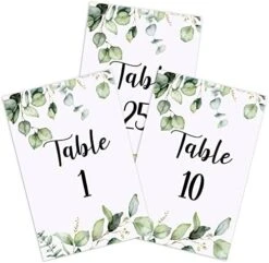 26 Pieces Wedding Table Numbers Cards 1-25 With Head Table Numbers Greenery Eucalyptus Table Cards Double Sided Party Table Numbers For Wedding Reception Baby Shower Birthday Bridal Party (Gold) 16 26 Pieces Wedding Table Numbers Cards 1-25 With Head Table Numbers Greenery Eucalyptus Table Cards Double Sided Party Table Numbers For Wedding Reception Baby Shower Birthday Bridal Party (Gold) -Wilton Shop 419 EjviaL. AC