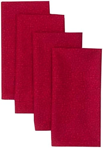 Red Cobblestone Rolled Hem Cloth Napkins - Set Of Four 3 Red Cobblestone Rolled Hem Cloth Napkins - Set Of Four