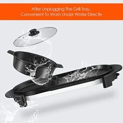 Electric Hot Pot With Grill Indoor Shabu-shabu Hotpot Korean BBQ Grill, Removable Hotpot Pot W/ Large Capacity Baking Tray, Smokeless Non-Stick Skillet Pan, Adjustable Temperature, 1-6 People 110V -Wilton Shop 4191iP89ZOS