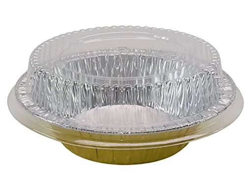 Disposable Colored Aluminum 5" Tart Pan/individual Pot Pie Pan W/Clear Dome Lid #501P (100, Gold) 6 Disposable Colored Aluminum 5" Tart Pan/individual Pot Pie Pan W/Clear Dome Lid #501P (100, Gold) - Image 4