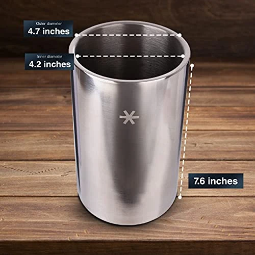 Wine Chiller Bucket - Double Wall Vacuum Insulated Wine Cooler, Wine Bottle Holder For Champagne And Wine Bottles, Keeps Wine Chill, Great Gift For Men, Premium Stainless Steel, Stainless Steel 6 Wine Chiller Bucket - Double Wall Vacuum Insulated Wine Cooler, Wine Bottle Holder For Champagne And Wine Bottles, Keeps Wine Chill, Great Gift For Men, Premium Stainless Steel, Stainless Steel - Image 4